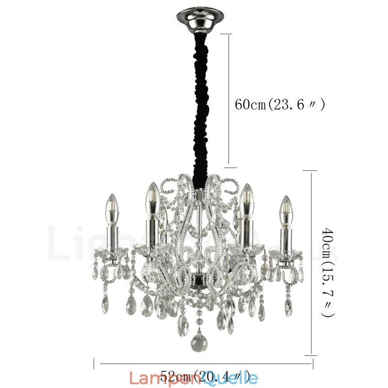 6 Licht Gold Silber Amerikanischen Stil Kristall Anhänger Kronleuchter Licht Shop