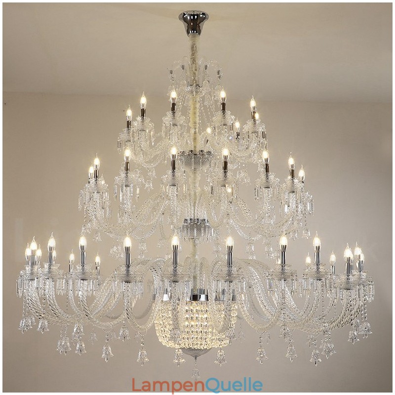 50 Licht klar elegante luxuriöse Kristall Kerze Kronleuchter Ausstellung Hal