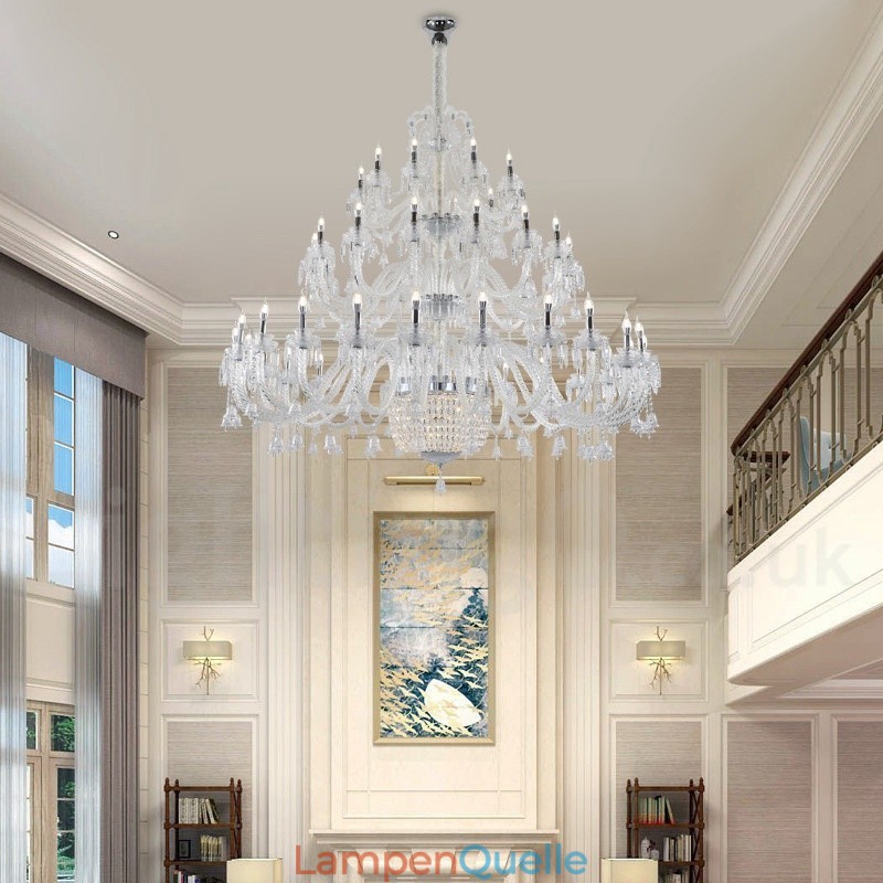 50 Licht klar elegante luxuriöse Kristall Kerze Kronleuchter Ausstellung Hal