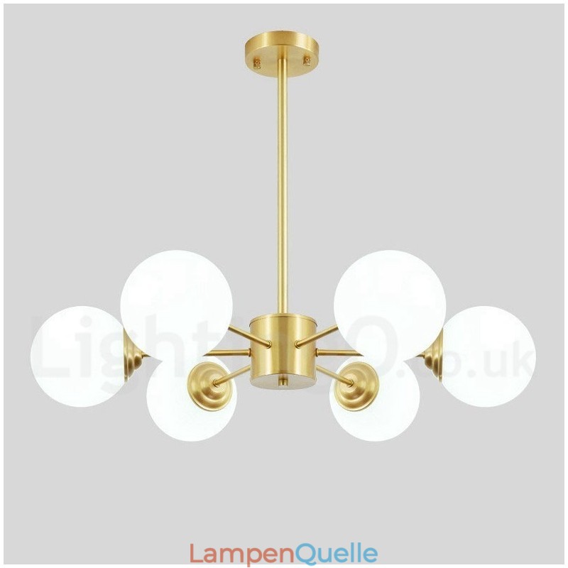6 Licht Reinem Messing Nordeuropa Bean Kronleuchter Moderne Metall Moleküle Pendelleuchte