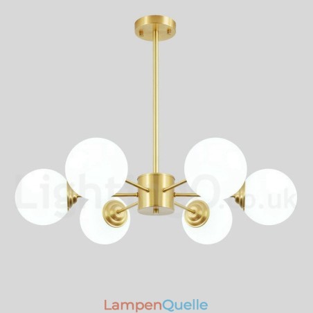 6 Licht Reinem Messing Nordeuropa Bean Kronleuchter Moderne Metall Moleküle Pendelleuchte