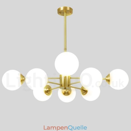 8 Lichter (4 + 4 Lichter) Zweistufiger Kronleuchter aus reinem Messing aus Nordeuropa, moderne Pendelleuchte mit Metallmolekülen 8 Lichter (4 + 4 Lichter) Zweistufiger Kronleuchter aus reinem Messing aus Nordeuropa, moderne Pendelleuchte mit Metallmolekülen