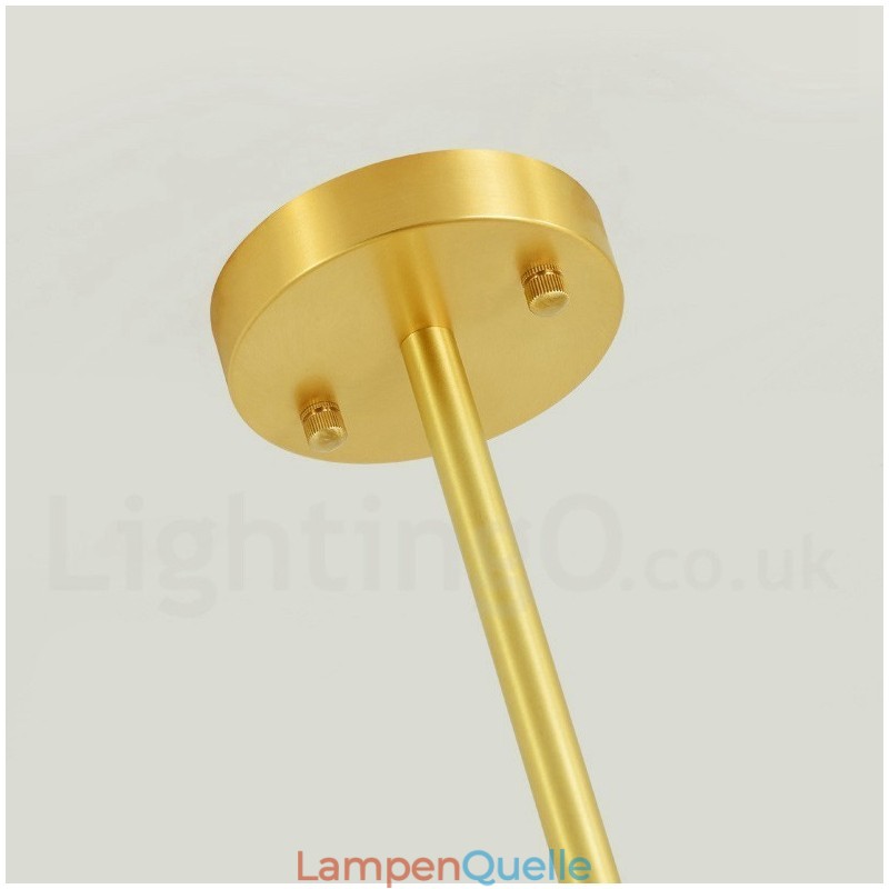 8 Lichter (4 + 4 Lichter) Zweistufiger Kronleuchter aus reinem Messing aus Nordeuropa, moderne Pendelleuchte mit Metallmolekülen