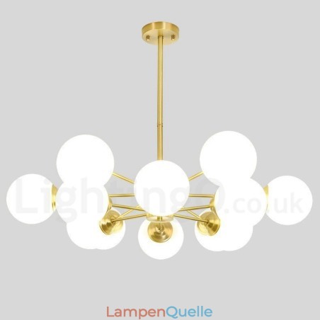 12 Lichter (6 + 6 Lichter) Zweistufiger Kronleuchter aus reinem Messing aus Nordeuropa, moderne Pendelleuchte mit Metallmolekülen 12 Lichter (6 + 6 Lichter) Zweistufiger Kronleuchter aus reinem Messing aus Nordeuropa, moderne Pendelleuchte mit Metallmolekülen