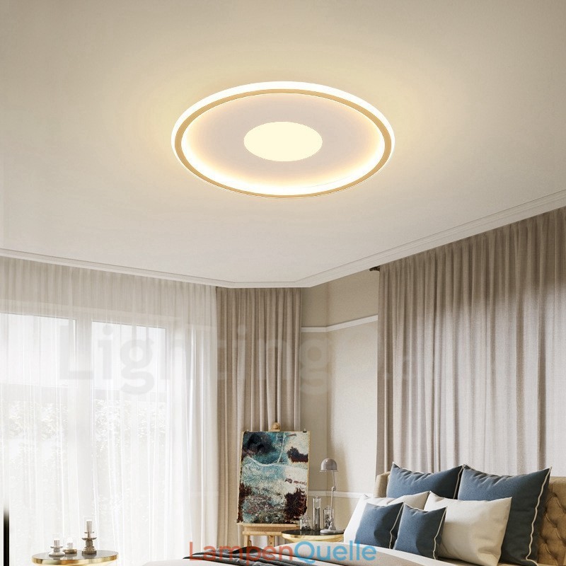 Ultradünne, dimmbare, moderne Deckenleuchten im zeitgenössischen nordischen Stil mit Fernbedienung, können auch als Wandleuchte verwendet werden