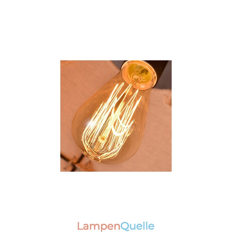 Handgefertigte Kronleuchterlampe aus Hanfseil im Retro-Landhausstil