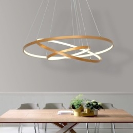 Dimmbare Pendelleuchte mit Fernbedienung Gold Modernes Design Drei Ringe