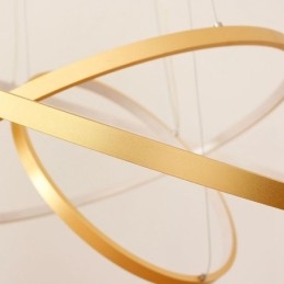 Dimmbare Pendelleuchte mit Fernbedienung Gold Modernes Design Drei Ringe