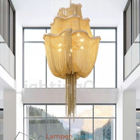 Quasten Kronleuchter Designer Pendelleuchte Silber Gold Farbe Quasten Kronleuchter Designer Pendelleuchte Silber Gold Farbe