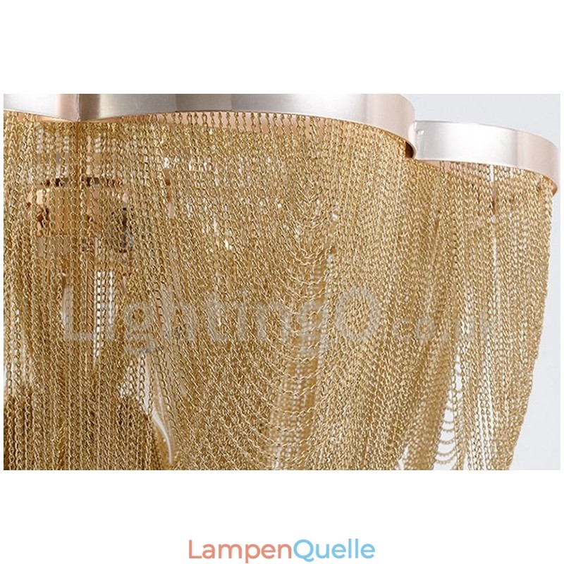 Quasten Kronleuchter Designer Pendelleuchte Silber Gold Farbe