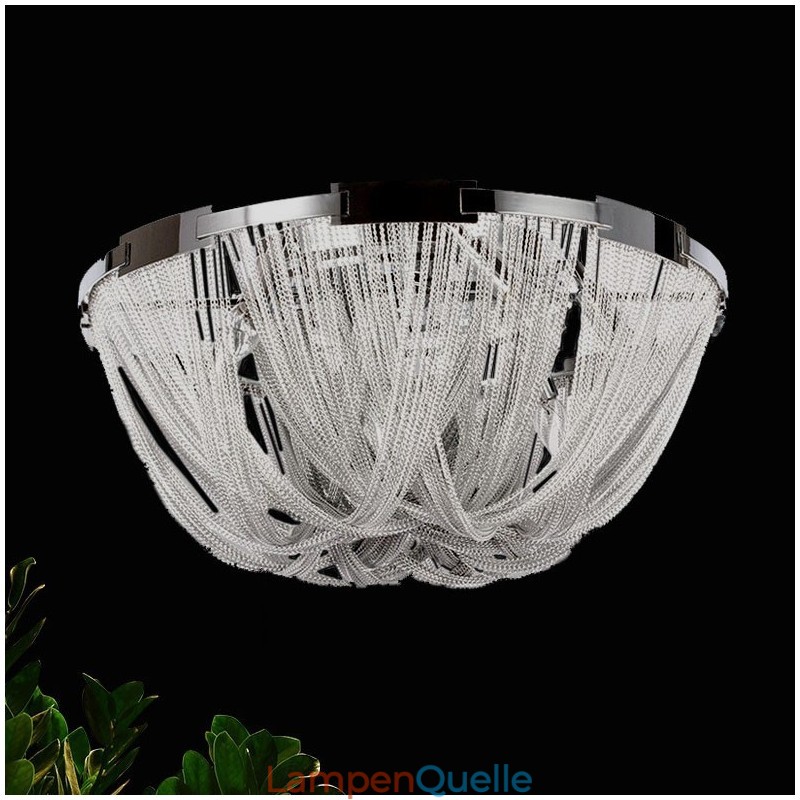 Quasten Kronleuchter Designer Deckenleuchte Silber Gold Farbe