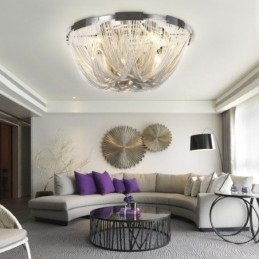 Quasten Kronleuchter Designer Deckenleuchte Silber Gold Farbe