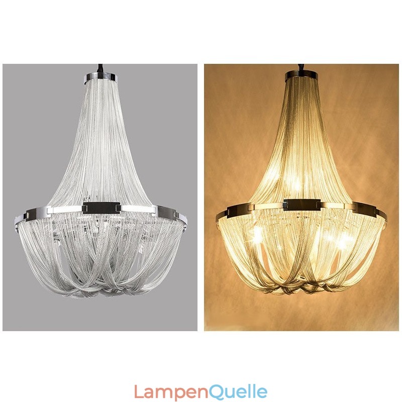 Quasten Kronleuchter Designer Pendelleuchte Silber Gold Farbe