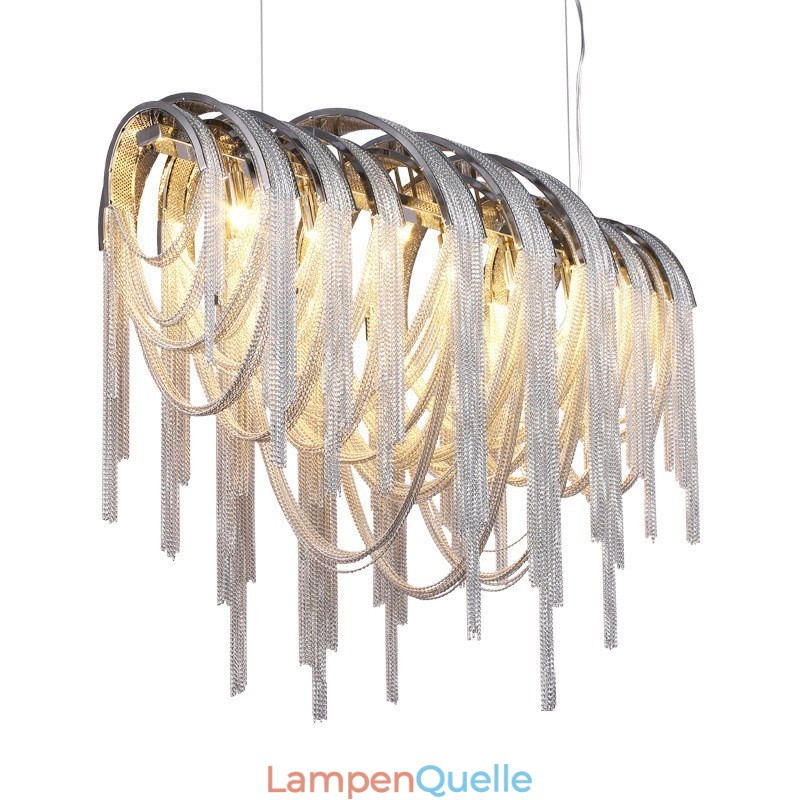 Quasten Kronleuchter Designer Pendelleuchte Silber Gold Farbe