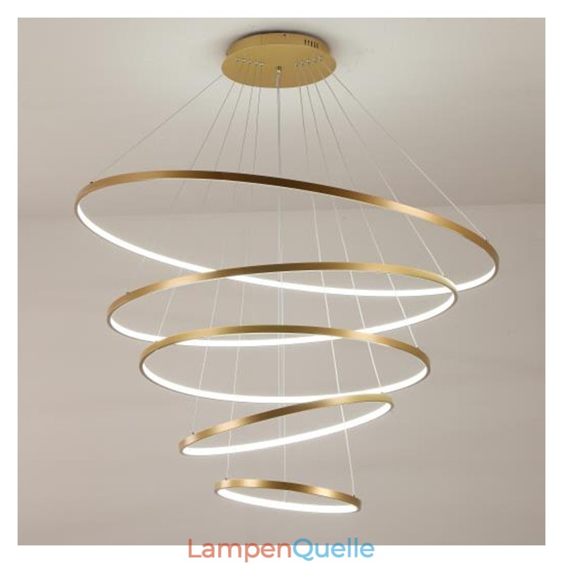 Große 4 Ringe 5 Ringe Schwarz Weiß Gold Pendelleuchte Modernes Design