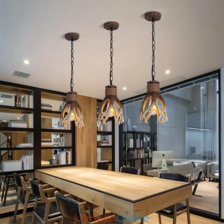 Ein Licht Rustikale Künstlerische Retro Geweih Antike Pendelleuchte Ein Licht Rustikale Künstlerische Retro Geweih Antike Pendelleuchte