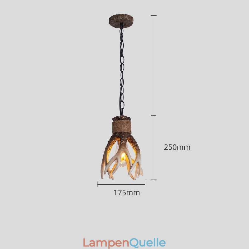 Ein Licht Rustikale Künstlerische Retro Geweih Antike Pendelleuchte
