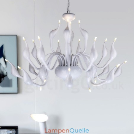 24 Lichter Moderne Swan Kronleuchter Licht G4 Weiß Beschichtung 24 Lichter Moderne Swan Kronleuchter Licht G4 Weiß Beschichtung