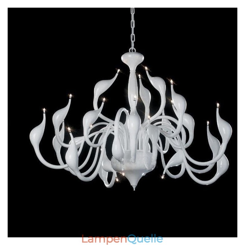 24 Lichter Moderne Swan Kronleuchter Licht G4 Weiß Beschichtung