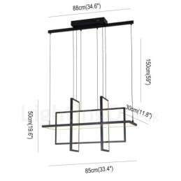 Dimmbare Pendelleuchte Modernes Design Vier Rechtecke