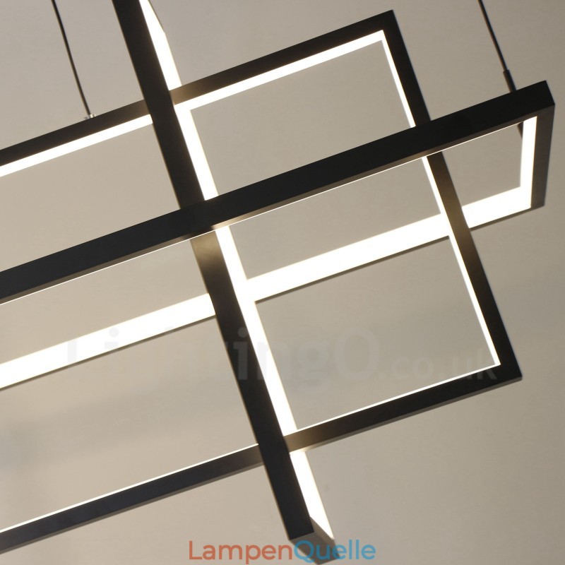 Dimmbare Pendelleuchte Modernes Design Vier Rechtecke