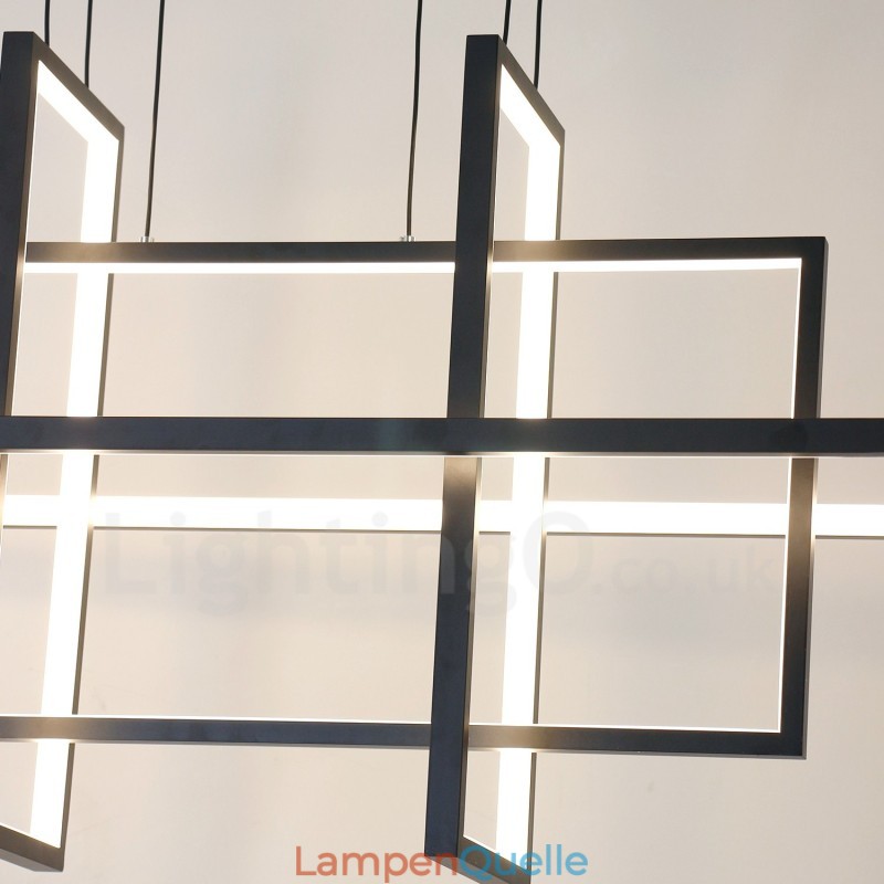 Dimmbare Pendelleuchte Modernes Design Vier Rechtecke