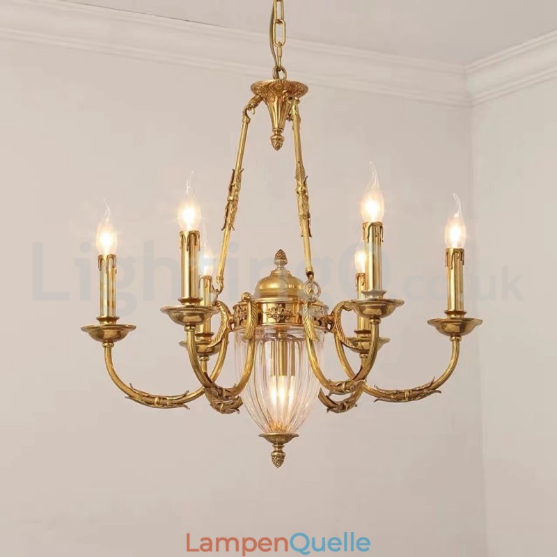 Luxus Französisch Alle Kupfer Kristall Kronleuchter Lampe Esszimmer leuchte Kronleuchter