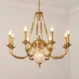 Luxus Französisch Alle Kupfer Kristall Kronleuchter Lampe Esszimmer leuchte Kronleuchter
