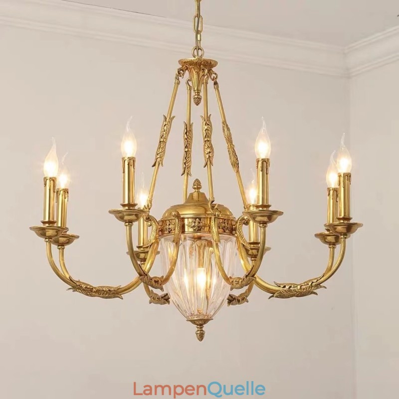 Luxus Französisch Alle Kupfer Kristall Kronleuchter Lampe Esszimmer leuchte Kronleuchter