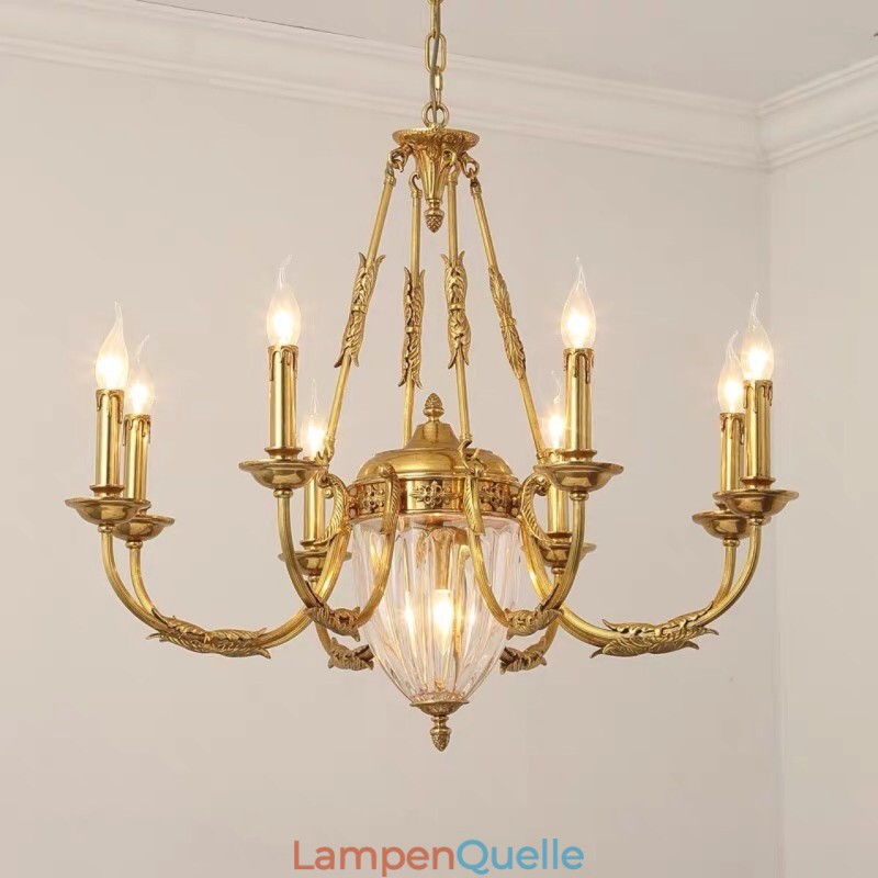 Luxus Französisch Alle Kupfer Kristall Kronleuchter Lampe Esszimmer leuchte Kronleuchter