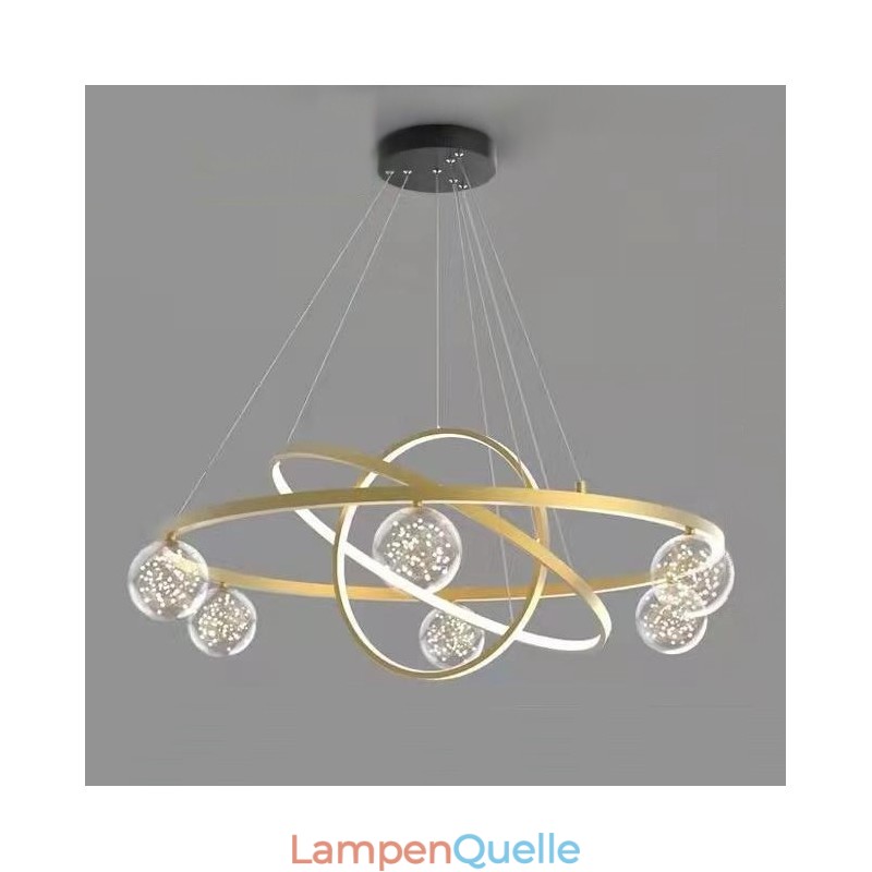 Nordische moderne Pendelleuchte mit goldenem Kreis