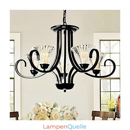 Vintage-Kronleuchter im europäischen Stil mit 5 Lichtern und gehörntem Arm