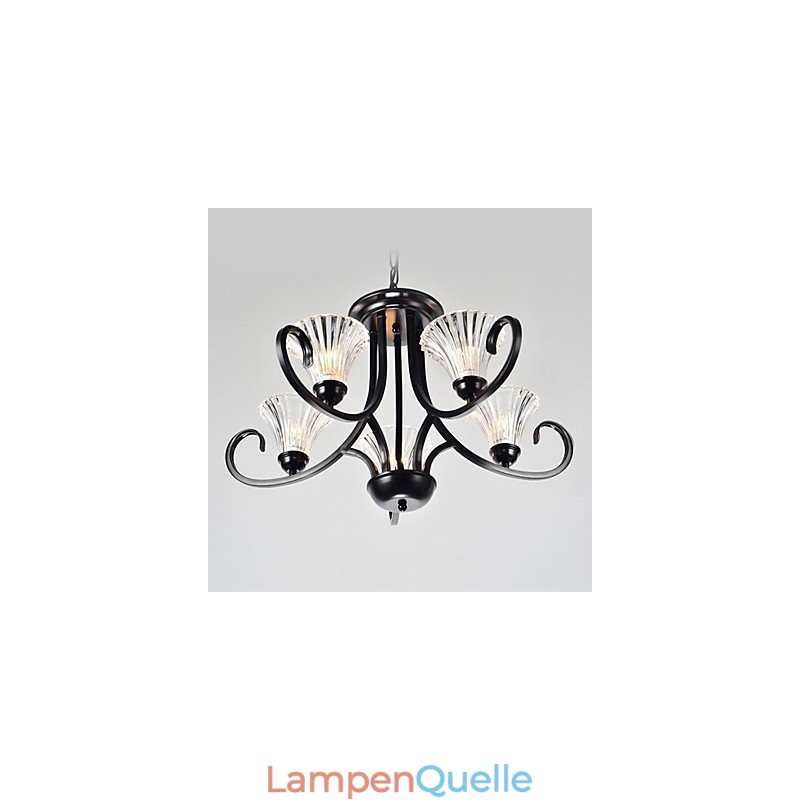 Vintage-Kronleuchter im europäischen Stil mit 5 Lichtern und gehörntem Arm