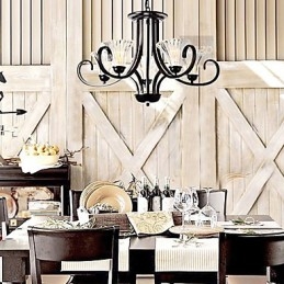 Vintage-Kronleuchter im europäischen Stil mit 5 Lichtern und gehörntem Arm