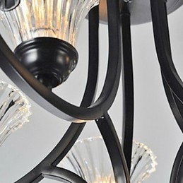 Vintage-Kronleuchter im europäischen Stil mit 5 Lichtern und gehörntem Arm