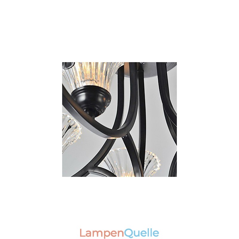 Vintage-Kronleuchter im europäischen Stil mit 5 Lichtern und gehörntem Arm