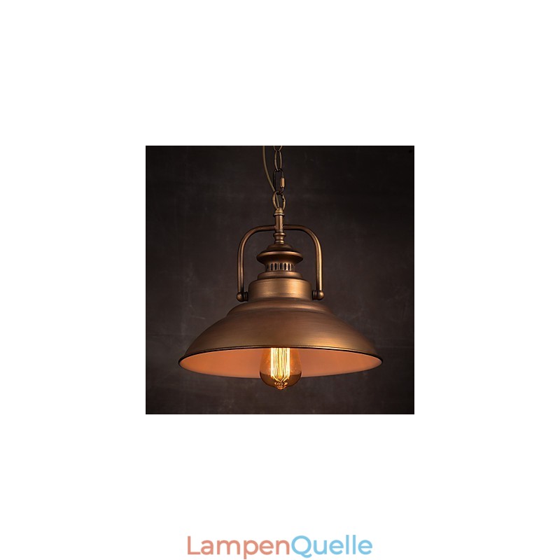Retro-Pendelleuchte mit Schirm aus Metall im Old Factory-Stil