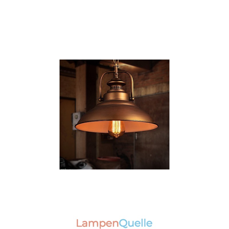 Retro-Pendelleuchte mit Schirm aus Metall im Old Factory-Stil
