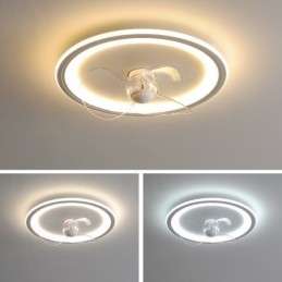 Nordic Round Ultradünnes, leises, unsichtbares, dimmbares, bündig montiertes Lüfterlicht, Vollspektrum-Augenschutz