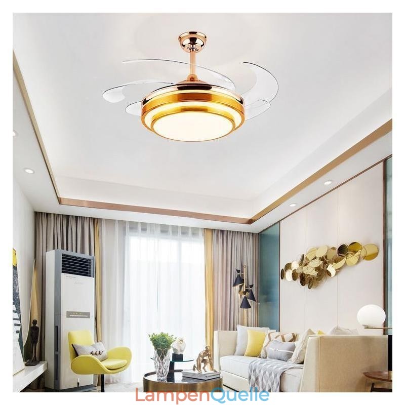 Moderne Deckenventilatorlampe ABS-Lüfterflügel Acrylbeleuchtung