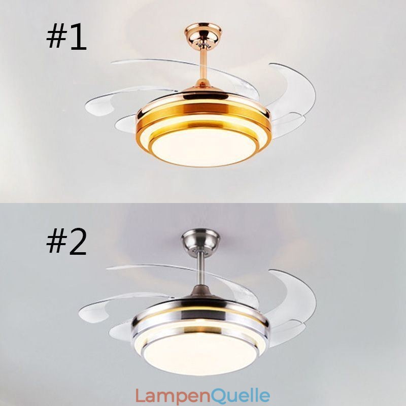 Moderne Deckenventilatorlampe ABS-Lüfterflügel Acrylbeleuchtung