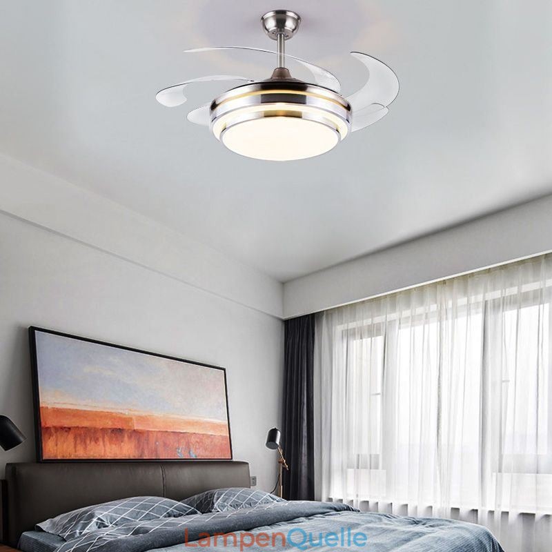 Moderne Deckenventilatorlampe ABS-Lüfterflügel Acrylbeleuchtung