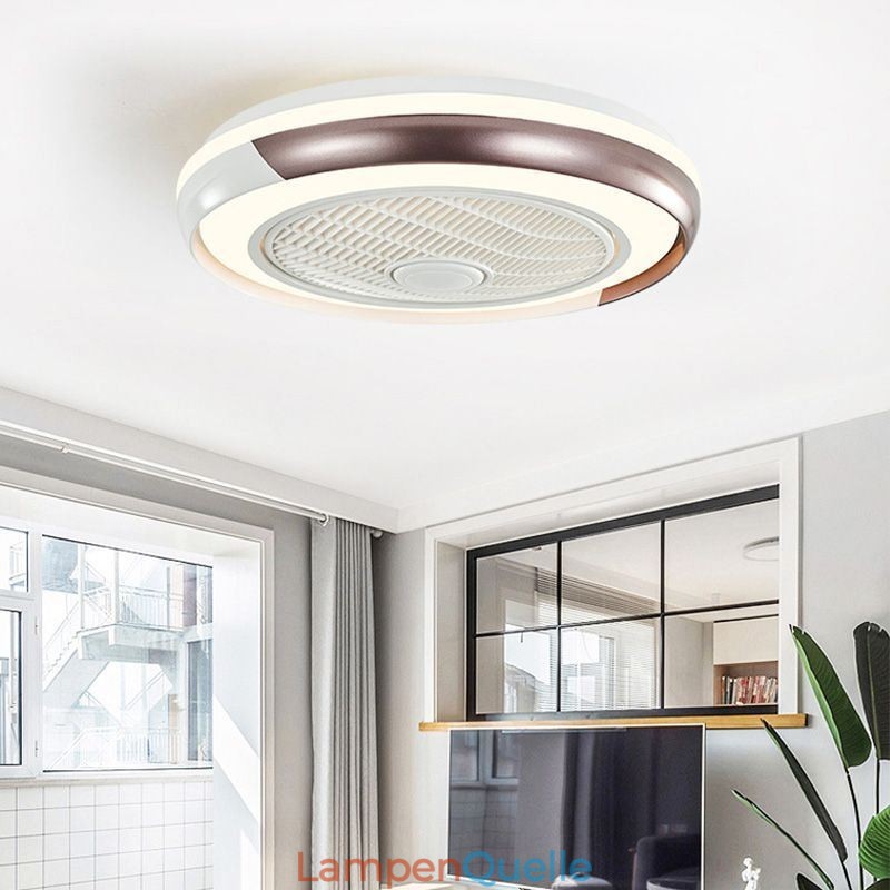 Moderne Deckenventilatorleuchten Runde Deckenleuchte aus Acryl mit Fernbedienung