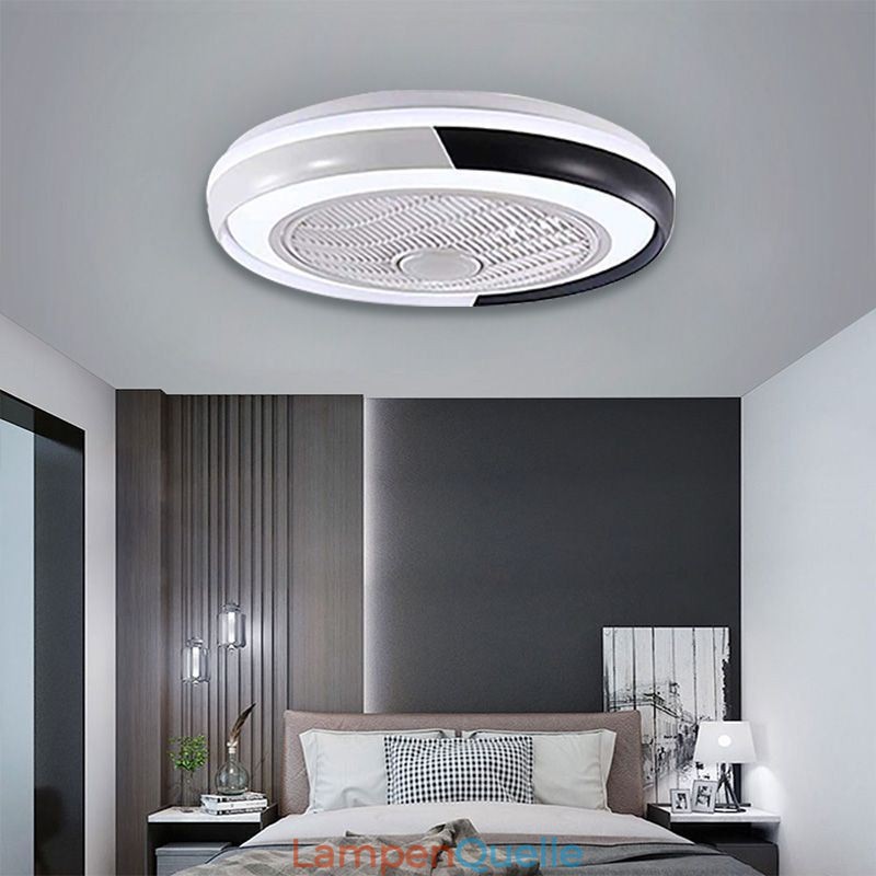 Moderne Deckenventilatorleuchten Runde Deckenleuchte aus Acryl mit Fernbedienung