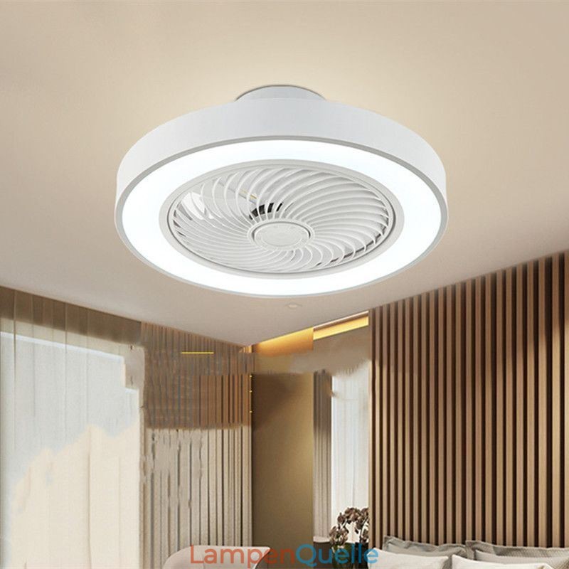 Moderne Deckenventilatorleuchten mit Fernbedienung, runde Deckenleuchte aus Acryl