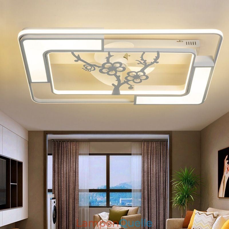 Moderne rechteckige Deckenventilatorleuchten