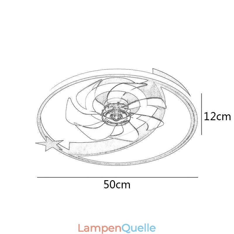 Mond Deckenventilator Licht Kreativität Deckenlampe
