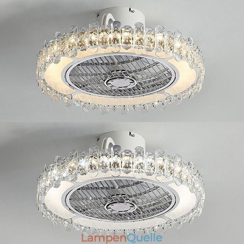 Kristall Deckenventilator Licht Gold Runde Deckenlampe