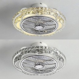 Kristall Deckenventilator Licht Gold Runde Deckenlampe