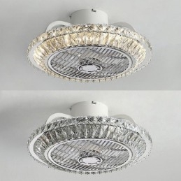 Kristall Deckenventilator Licht Gold Runde Deckenlampe